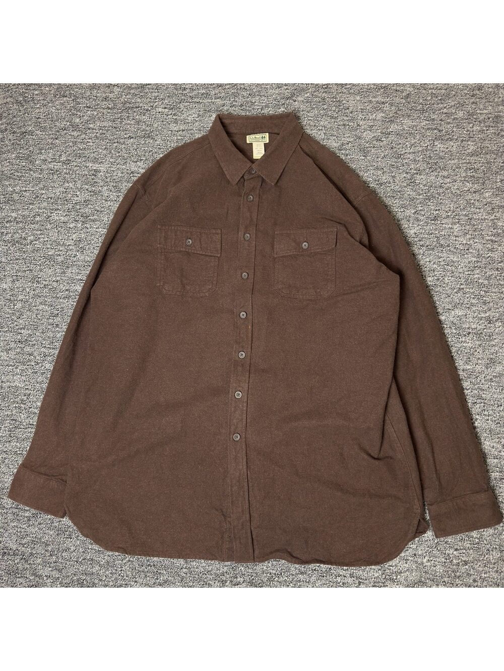 LL Bean Flannel Shirt Mens XXL Tall Brown Workwear - Picture 2 of 6
